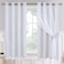 BGment Room Darkening Curtains with Sheer Overlay Silver Printed Double Layer Curtains for Living Room Grommet Thermal Insulated Curtains for Bedroom 2 Panels Each 52 x 63 Inch Greyish White