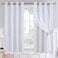 BGment Room Darkening Curtains with Sheer Overlay Silver Printed Double Layer Curtains for Living Room Grommet Thermal Insulated Curtains for Bedroom 2 Panels Each 52 x 63 Inch Greyish White