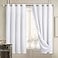 Diraysid 100 Blackout Curtains White Linen Curtains for Bedroom Grommet Thermal Insulated Room Darkening Drapes 2 Panels W52 x L72 Inch