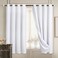 Diraysid 100 Blackout Curtains White Linen Curtains for Bedroom Grommet Thermal Insulated Room Darkening Drapes 2 Panels W52 x L72 Inch