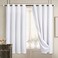 Diraysid 100 Blackout Curtains White Linen Curtains for Bedroom Grommet Thermal Insulated Room Darkening Drapes 2 Panels W52 x L72 Inch