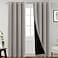 PrinceDeco 100 Blackout Window Curtain Panels Heat and Cold Blocking Drapes with Black Liner for Bedroom Full Light Blocking Curtain Drapes with Black Liner 2 Panels 52x84 inch Simply Taupe