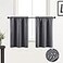 XTMYI Basement Window Curtains 30 Inch Length Durable Waterproof Short Blackout Small Window Curtains for Kitchen Bathroom RV Blinds Grey