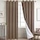 Diraysid 100 Blackout Curtains Cappuccino Linen Curtains for Bedroom Grommet Thermal Insulated Room Darkening Drapes 2 Panels W52 x L84 Inch