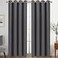 Diraysid Grey Grommet Blackout Curtains for Bedroom Thermal Insulated Room Darkening Curtains Drapes 52 x 84 2 Panels