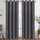 Diraysid Grey Grommet Blackout Curtains for Bedroom Thermal Insulated Room Darkening Curtains Drapes 52 x 84 2 Panels