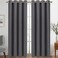 Diraysid Grey Grommet Blackout Curtains for Bedroom Thermal Insulated Room Darkening Curtains Drapes 52 x 84 2 Panels