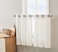 HLC.ME HLCME Abbey Faux Linen Textured Semi Sheer Privacy Light Filtering Grommet Short Thick Cafe Curtain Tiers Drapery for Small Windows Kitchen Bathroom 2 Panels 35 W x 36 L CreamOff White