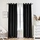 PLEASANT BOULEVARD Velvet Curtains 2 Panels Elegant Living Room Bedroom Window Drape Curtain Grommet Eyelet Style 52 W x 95 L Black
