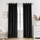 PLEASANT BOULEVARD Velvet Curtains 2 Panels Elegant Living Room Bedroom Window Drape Curtain Grommet Eyelet Style 52 W x 95 L Black