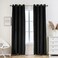 PLEASANT BOULEVARD Velvet Curtains 2 Panels Elegant Living Room Bedroom Window Drape Curtain Grommet Eyelet Style 52 W x 95 L Black