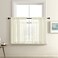 XTMYI Semi Sheer Curtains Tier 24 Inch Length for 25x24 Basement Window Set of 2 Panels Short Light Beige Off White Farmhouse Curtains for Dining Room Kitchen Bathroom Modern Boho Bedroom Decor Ivory