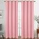 Diraysid Pink Grommet Blackout Curtains for Bedroom Thermal Insulated Room Darkening Curtains Drapes 52 x 84 2 Panels