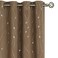 BGment Blackout Curtains 84 Inch Length 2 Panels Set Grommet Thermal Insulated Room Darkening Window Curtains with Wave Line and Dots Printed for Bedroom 52 x 84 Inch Taupe