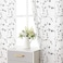 Bujasso Embroidered Leaf Sheer Curtains Floral Farmhouse Light Filtering Window Panels Botanical Patterned Drapes for Living Room Bedroom Grommet Top Gray White 38 Wx96 Lx2