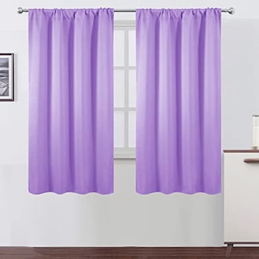 LEMOMO Blackout Curtains 42 x 63 inchLavender Curtains Set of 2 PanelsThermal Insulated Room Darkening Bedroom Curtains
