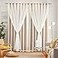 Loyala Star Blackout Curtains for Bedroom Cream Ivory Beige 84 Inch Long 2 Panel Set 52 x 84 Inch