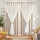 Loyala Star Blackout Curtains for Bedroom Cream Ivory Beige 84 Inch Long 2 Panel Set 52 x 84 Inch