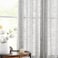 Treatmentex Semi Sheer Grey Curtains for Living Room 84 inch Long Linen Textured Sheer Window Panels for Bedroom Light Filtering Rustic Curtain Drapes Rod Pocket 52 W 2 Panels