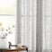 Treatmentex Semi Sheer Grey Curtains for Living Room 84 inch Long Linen Textured Sheer Window Panels for Bedroom Light Filtering Rustic Curtain Drapes Rod Pocket 52 W 2 Panels