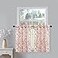 VOGOL Red Leaf Print Tier Curtains Linen Textured Rod Pocket Curtain Panels for Small Kitchen Bathroom Windows Light Filtering Drapes for Living Room 30 x 24 Inches 2 Pieces