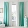 Geomoroccan Ombre 100 Blackout Curtains 108 Inches Long 2 Panels for Bedroom Living Teal White Gradient Patterned Light Blocking Thermal Insulated Rod Pocket Window Treatment Drapes