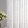 Taisier Home Silver Foil Print Linen Textured Curtains Geometric Dots Pattern Design Curtains for Bedroom Living Room Thermal Insulated Window Treatment 2 Panels 84 LWhite and Silver Drapes Print