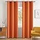 MIULEE 2 Panels Orange Blackout Curtains Room Darkening Thermal Insulated Fall Drapes Solid Window Treatment Set Grommet Top Light Blocking Curtain for Living RoomBedroom 42x84 inch
