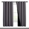 NICETOWN Grey Full Shade Curtain Panels Pair of Thermal Insulated Energy Efficiency Blackout Curtains for Living Room Windows Lined Silky Performance Window Dressing 46 Wide x 72 Long Gray