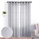 KOUFALL Light Grey Curtains 108 Inches Long for Living Room Semi Sheer Light Filtering Curtains for Bedroom 52x108 Inch Length Gray