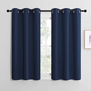 NICETOWN Blackout Curtain Panels Window Treatment Energy Saving Thermal Insulated Solid Grommet Blackout DrapesDraperies Navy 1 Pair 42 by 50inch