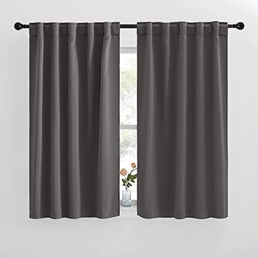 NICETOWN RV Curtains for Camper Windows Grey Color 42x50 Inch 2 Panels Set Thermal Insulated Room Darkening Blackout DrapesDraperies with Rod Pocket Back Tab for Half Window