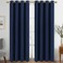 Diraysid Navy Blue Grommet Blackout Curtains for Bedroom Thermal Insulated Room Darkening Curtains Drapes 52 x 95 inch 2 Panels