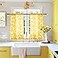 XTMYI Mustard Yellow Curtains for Bedroom Window Rod Pocket Small Cafe Curtains for Kitchen Bathroom Match GreyGray Cabinet WallPale Yellow and White30 Inch Length