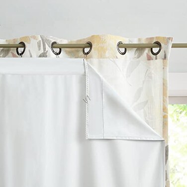 WEST LAKE Solid White Blackout Curtain Liner 100 Light Blocking Panels Thermal Insulated Rod Pocket Window Drapes for Living Room Bedroom Winter Curtain Liner for Grommet top Panels48 Wx92 Lx2