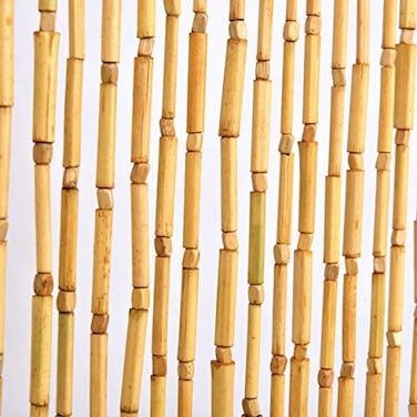 FlavorThings 36inch x 79inch Natural Wood and Bamboo Beaded Curtain Room Divider Plain DesignBamboo and Wooden Doorway BeadsBoho Bohemian Curtain 38 Strands Nature