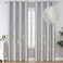 Estelar Textiler Light Grey Blackout Curtains 84 Inches Long Gold Palm Tree Pattern Light Gray Curtains Light Blocking Thermal Insulated Grommet Window Drapes for Bedroom 52Wx84L 2 Panels