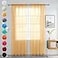 youleyar Solid Sheer Rod Pocket Curtain Voile Draperies 2 Panels White Beige Black Grey Coffee 52 Inch Width 72 Inch Long 1 Pair for Kitchen Bedroom Children Living Room YardBeige52W72L