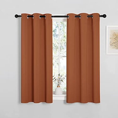 NICETOWN Window Curtains Blackout Drapes Thermal Insulated Christmas Decorative Blackout CurtainsDraperies for Laundry Room One Pair 34 by 45inch Burnt Orange