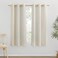 NICETOWN Thick Linen Blend Curtains Flax Textured for Bedroom Rustic Grommet Semi Sheer Privacy Added Window Curtains Drapes Light Filtering for Nursery Natural W42 x L63 Set of 2