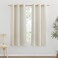 NICETOWN Thick Linen Blend Curtains Flax Textured for Bedroom Rustic Grommet Semi Sheer Privacy Added Window Curtains Drapes Light Filtering for Nursery Natural W42 x L63 Set of 2