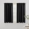 PANELSBURG 42 Inch Blackout Waterproof Short Curtains for Windows Thermal Insulated Rod Pocket Drapes for Kitchen Bedroom Small Window 34 W x 42 Length 2 Panels Set Black