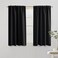 PANELSBURG 42 Inch Blackout Waterproof Short Curtains for Windows Thermal Insulated Rod Pocket Drapes for Kitchen Bedroom Small Window 34 W x 42 Length 2 Panels Set Black