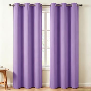 Diraysid Lavender Grommet Blackout Curtains for Bedroom Thermal Insulated Room Darkening Curtains Drapes 42 x 84 inch 2 Panels