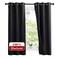 NICETOWN Complete 100 Blackout Curtain Set Thermal Insulated Energy Efficiency Window Draperies with Black Liner Noise Reducing Short Curtains for Kids Room Black 37W by 63L Double Panels
