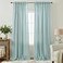 KOUFALL Sea Green Back Tab Rod Pocket Linen Sheer Curtains for Bedroom 52 by 96 Inches Long