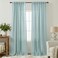 KOUFALL Sea Green Back Tab Rod Pocket Linen Sheer Curtains for Bedroom 52 by 96 Inches Long