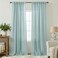 KOUFALL Sea Green Back Tab Rod Pocket Linen Sheer Curtains for Bedroom 52 by 96 Inches Long