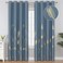 Estelar Textiler Stone Blue Blackout Curtains for BedroomRoom Darkening Gold Palm Tree Pattern Curtains 84 Inches LongLight Blocking Thermal Insulated Window Drapes for Living Room52Wx84L2 Panels