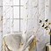 Sutuo Home Marble White Sheer Curtains 63 Inch Length 2 Panels Set Gold Foil Print Metallic Bronzing Privacy Window Treatment Decor Abstract Drape Pair for Bedroom Kitchen Living Room 52 W x 63 L
